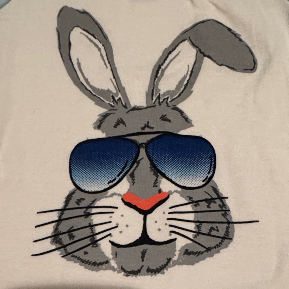 Cool Bunny Kids Pajama Set - Light Blue and White - Picture 3 of 4